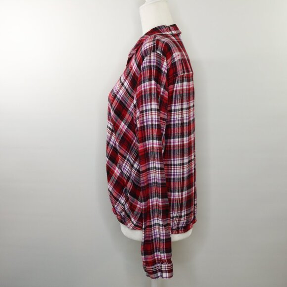 Gap Wrap Flannel Red Plaid Long Sleeve Shirt - Picture 5 of 11